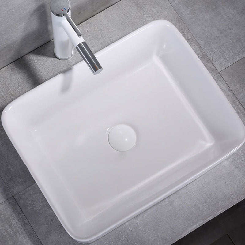 Porcelain Bathroom Sink Contemporary Simple Vessel Bathroom Sink Clearhalo 'Bathroom Remodel & Bathroom Fixtures' 'Bathroom Sinks & Faucet Components' 'Bathroom Sinks' 'bathroom_sink' 'Home Improvement' 'home_improvement' 'home_improvement_bathroom_sink' 6916367