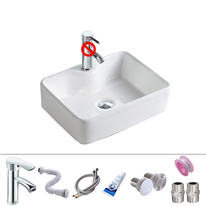 Porcelain Bathroom Sink Contemporary Simple Vessel Bathroom Sink Sink with Faucet Clearhalo 'Bathroom Remodel & Bathroom Fixtures' 'Bathroom Sinks & Faucet Components' 'Bathroom Sinks' 'bathroom_sink' 'Home Improvement' 'home_improvement' 'home_improvement_bathroom_sink' 6916374