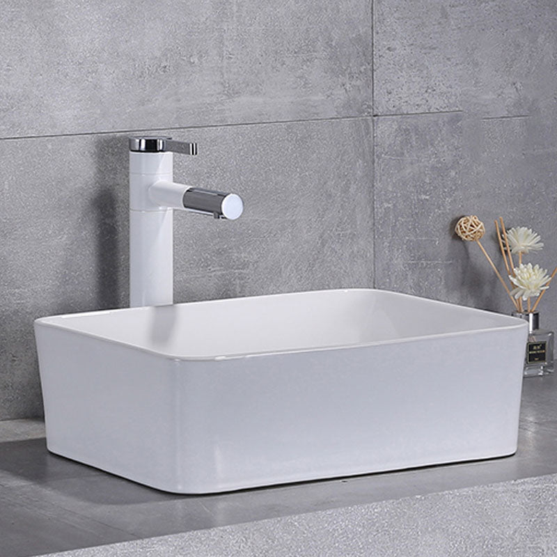 Porcelain Bathroom Sink Contemporary Simple Vessel Bathroom Sink Clearhalo 'Bathroom Remodel & Bathroom Fixtures' 'Bathroom Sinks & Faucet Components' 'Bathroom Sinks' 'bathroom_sink' 'Home Improvement' 'home_improvement' 'home_improvement_bathroom_sink' 6916380