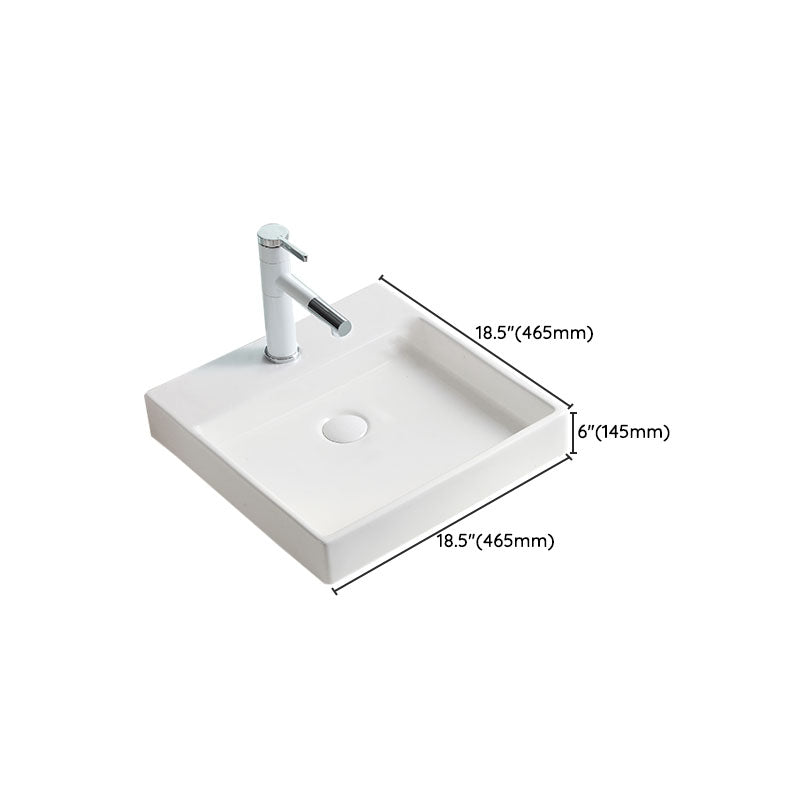 Porcelain Bathroom Sink Contemporary Simple Vessel Bathroom Sink Clearhalo 'Bathroom Remodel & Bathroom Fixtures' 'Bathroom Sinks & Faucet Components' 'Bathroom Sinks' 'bathroom_sink' 'Home Improvement' 'home_improvement' 'home_improvement_bathroom_sink' 6916393