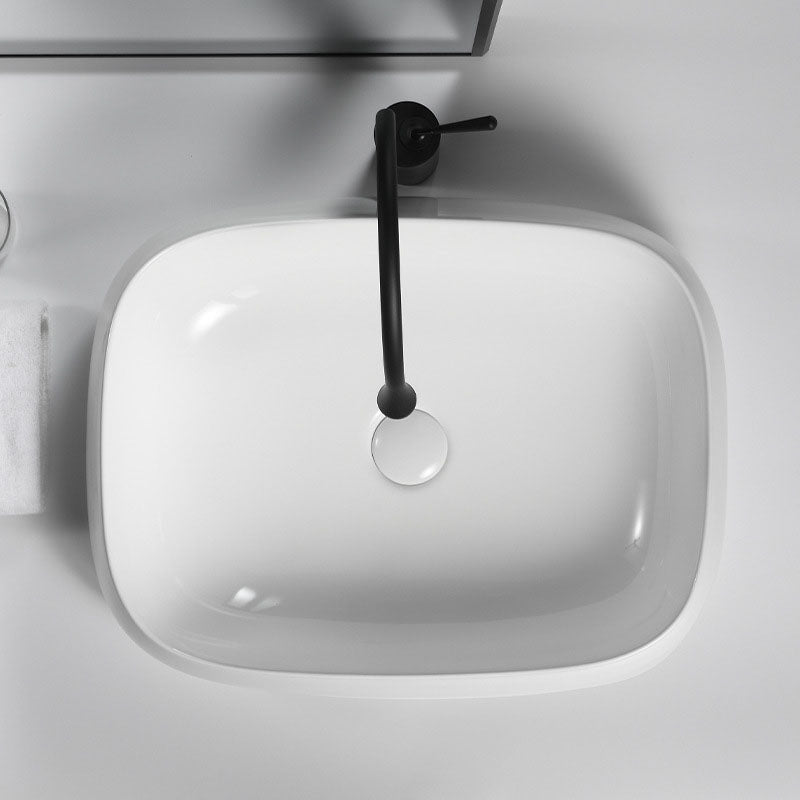 Porcelain Vessel Lavatory Sink Rectangular Shape Bathroom Sink Clearhalo 'Bathroom Remodel & Bathroom Fixtures' 'Bathroom Sinks & Faucet Components' 'Bathroom Sinks' 'bathroom_sink' 'Home Improvement' 'home_improvement' 'home_improvement_bathroom_sink' 6916404