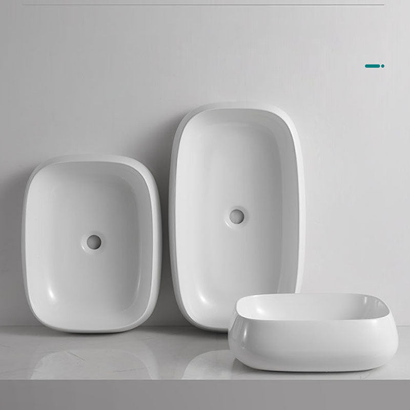Porcelain Vessel Lavatory Sink Rectangular Shape Bathroom Sink Clearhalo 'Bathroom Remodel & Bathroom Fixtures' 'Bathroom Sinks & Faucet Components' 'Bathroom Sinks' 'bathroom_sink' 'Home Improvement' 'home_improvement' 'home_improvement_bathroom_sink' 6916410