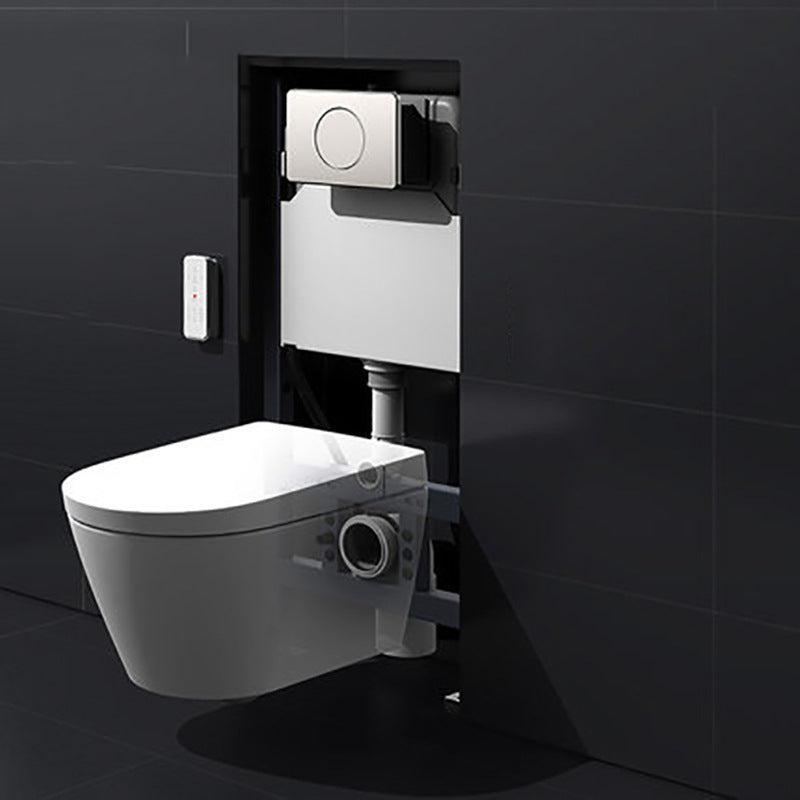 Elongated Wall Mounted Bidet White Wall Hung Toilet Set with Wireless Remote Control Clearhalo 'Bathroom Remodel & Bathroom Fixtures' 'Bidets' 'Home Improvement' 'home_improvement' 'home_improvement_bidets' 'Toilets & Bidets' 6916422