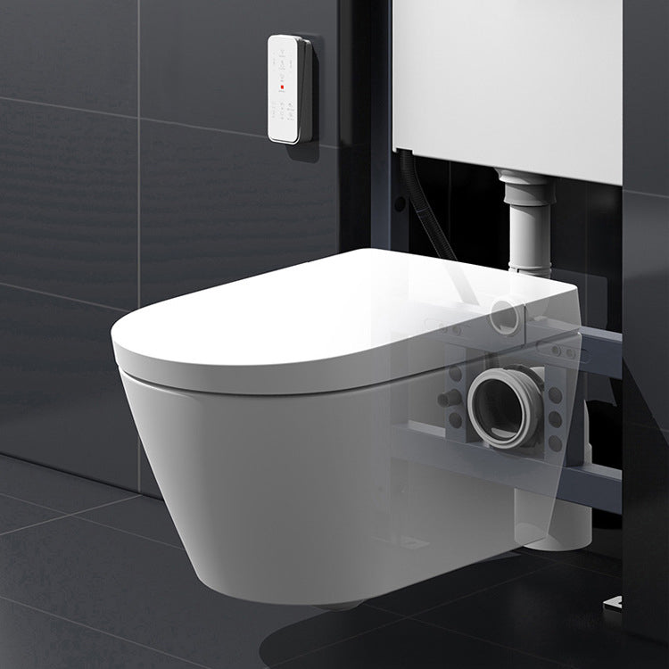 Elongated Wall Mounted Bidet White Wall Hung Toilet Set with Wireless Remote Control Clearhalo 'Bathroom Remodel & Bathroom Fixtures' 'Bidets' 'Home Improvement' 'home_improvement' 'home_improvement_bidets' 'Toilets & Bidets' 6916426
