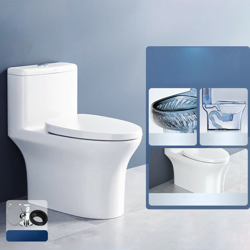Traditional Porcelain Toilet One Piece Floor Mounted Siphon Jet Toilet 16"L x 27"W x 27"H 12" Clearhalo 'Bathroom Remodel & Bathroom Fixtures' 'Home Improvement' 'home_improvement' 'home_improvement_toilets' 'Toilets & Bidets' 'Toilets' 6916431