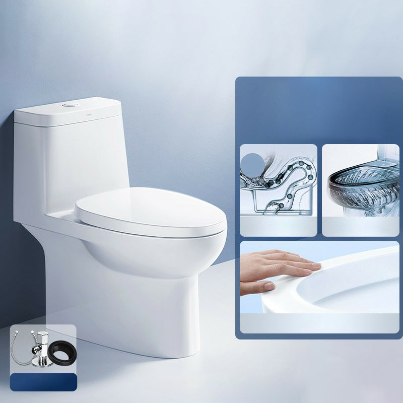 Traditional Porcelain Toilet One Piece Floor Mounted Siphon Jet Toilet 15"L x 27"W x 28"H Clearhalo 'Bathroom Remodel & Bathroom Fixtures' 'Home Improvement' 'home_improvement' 'home_improvement_toilets' 'Toilets & Bidets' 'Toilets' 6916432