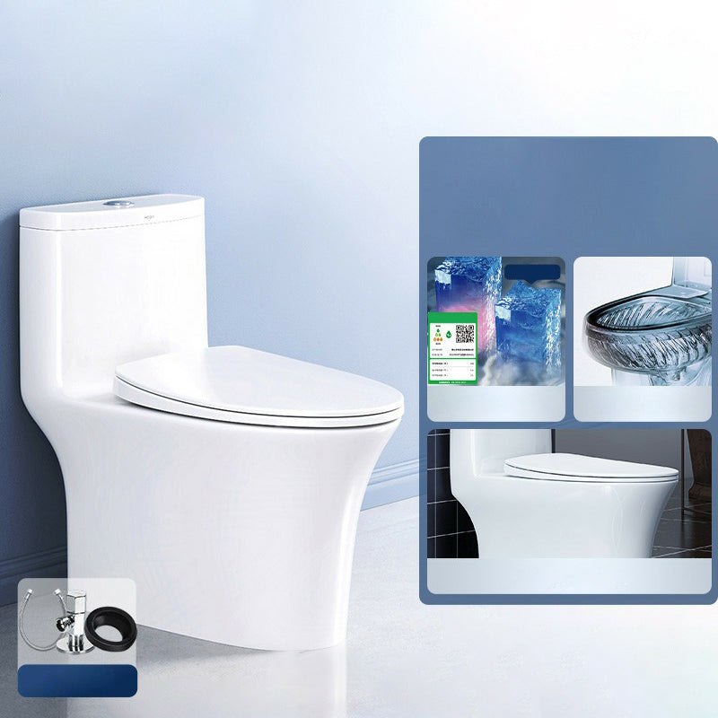 Traditional Porcelain Toilet One Piece Floor Mounted Siphon Jet Toilet 16"L x 26"W x 28"H Clearhalo 'Bathroom Remodel & Bathroom Fixtures' 'Home Improvement' 'home_improvement' 'home_improvement_toilets' 'Toilets & Bidets' 'Toilets' 6916434