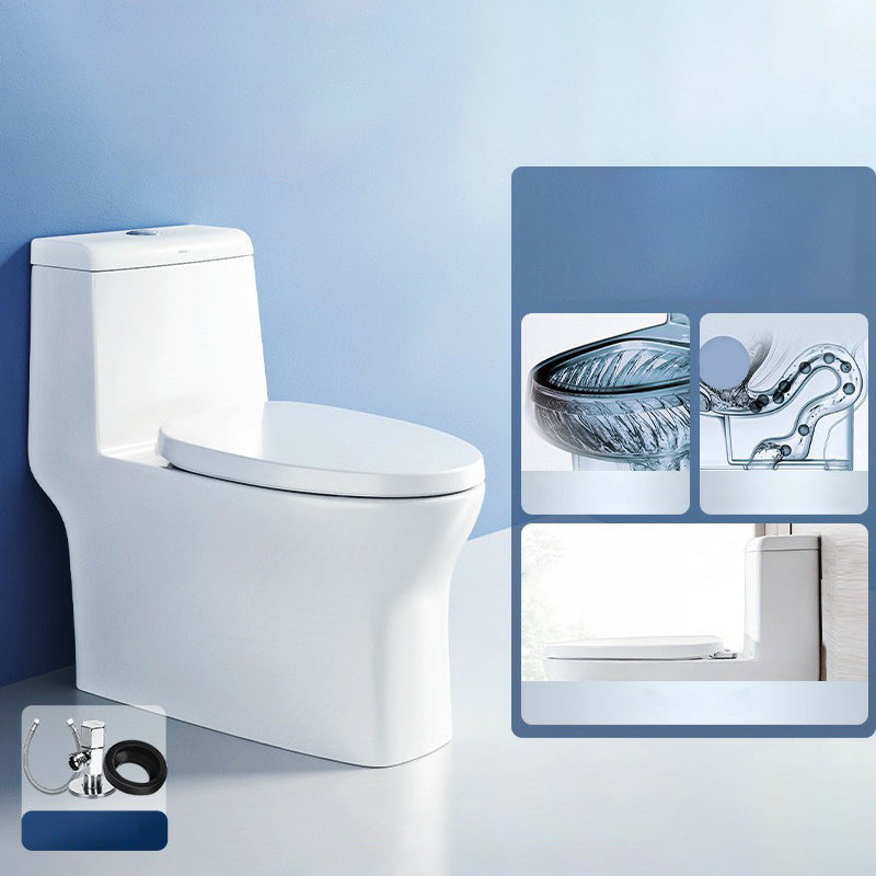 Traditional Porcelain Toilet One Piece Floor Mounted Siphon Jet Toilet 15"L x 28"W x 28"H 16" Clearhalo 'Bathroom Remodel & Bathroom Fixtures' 'Home Improvement' 'home_improvement' 'home_improvement_toilets' 'Toilets & Bidets' 'Toilets' 6916436