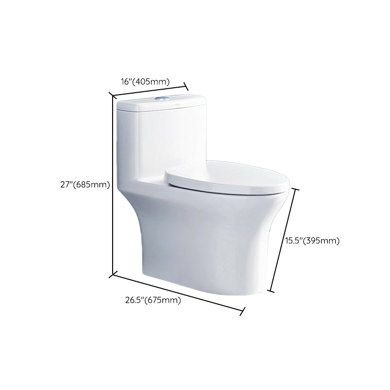 Traditional Porcelain Toilet One Piece Floor Mounted Siphon Jet Toilet Clearhalo 'Bathroom Remodel & Bathroom Fixtures' 'Home Improvement' 'home_improvement' 'home_improvement_toilets' 'Toilets & Bidets' 'Toilets' 6916449