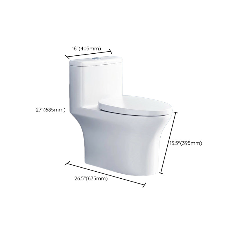 Traditional Porcelain Toilet One Piece Floor Mounted Siphon Jet Toilet Clearhalo 'Bathroom Remodel & Bathroom Fixtures' 'Home Improvement' 'home_improvement' 'home_improvement_toilets' 'Toilets & Bidets' 'Toilets' 6916449