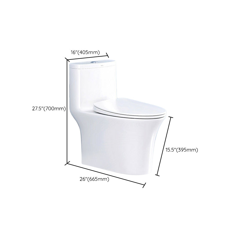 Traditional Porcelain Toilet One Piece Floor Mounted Siphon Jet Toilet Clearhalo 'Bathroom Remodel & Bathroom Fixtures' 'Home Improvement' 'home_improvement' 'home_improvement_toilets' 'Toilets & Bidets' 'Toilets' 6916451