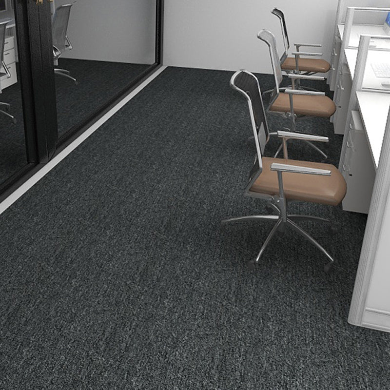 Carpet Tile Fade Resistant Non-Skid Solid Color Self-Stick Carpet Tiles Dining Room Dark Gray Clearhalo 'Carpet Tiles & Carpet Squares' 'carpet_tiles_carpet_squares' 'Flooring 'Home Improvement' 'home_improvement' 'home_improvement_carpet_tiles_carpet_squares' Walls and Ceiling' 6916464