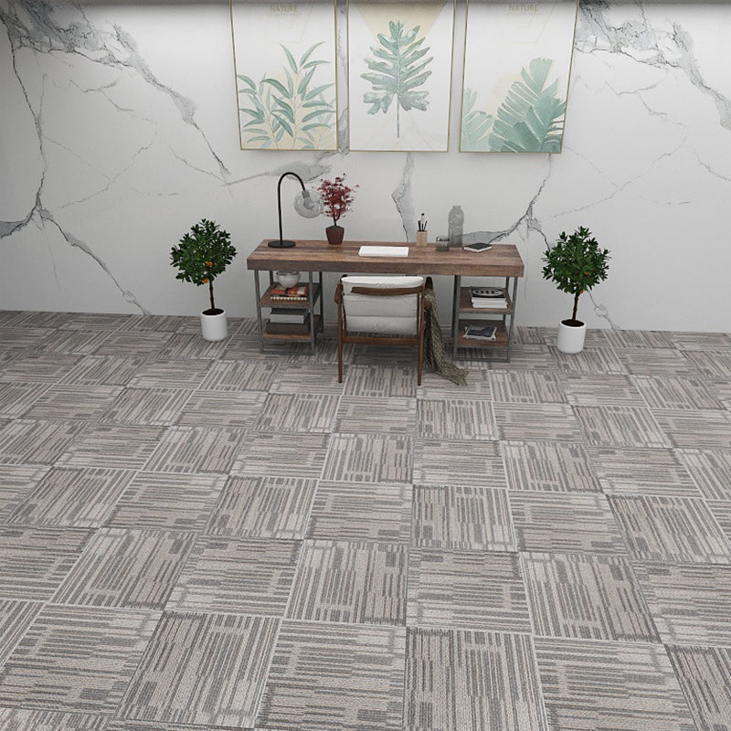 Carpet Tile Fade Resistant Non-Skid Solid Color Self-Stick Carpet Tiles Dining Room Beige Clearhalo 'Carpet Tiles & Carpet Squares' 'carpet_tiles_carpet_squares' 'Flooring 'Home Improvement' 'home_improvement' 'home_improvement_carpet_tiles_carpet_squares' Walls and Ceiling' 6916476