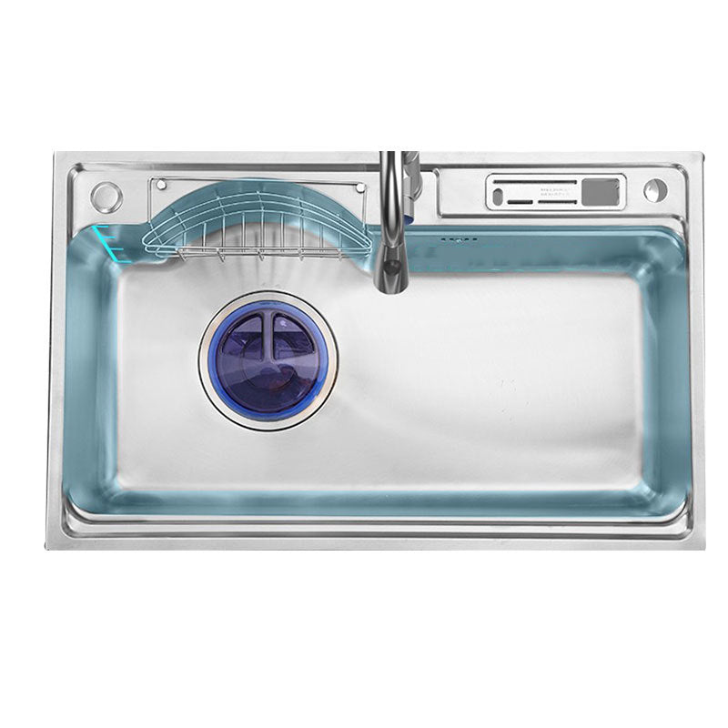 Stainless Steel Kitchen Sink 2 Holes Overflow Hole Design Drop-In Kitchen Sink Clearhalo 'Home Improvement' 'home_improvement' 'home_improvement_kitchen_sinks' 'Kitchen Remodel & Kitchen Fixtures' 'Kitchen Sinks & Faucet Components' 'Kitchen Sinks' 'kitchen_sinks' 6916633