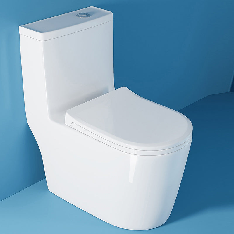 Modern White One Piece Flush Toilet Floor Mounted Toilet Bowl for Bathroom 16" Clearhalo 'Bathroom Remodel & Bathroom Fixtures' 'Home Improvement' 'home_improvement' 'home_improvement_toilets' 'Toilets & Bidets' 'Toilets' 6921474