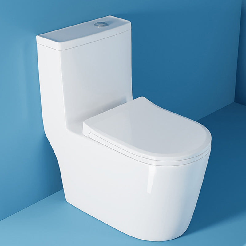 Modern White One Piece Flush Toilet Floor Mounted Toilet Bowl for Bathroom 10" Clearhalo 'Bathroom Remodel & Bathroom Fixtures' 'Home Improvement' 'home_improvement' 'home_improvement_toilets' 'Toilets & Bidets' 'Toilets' 6921475