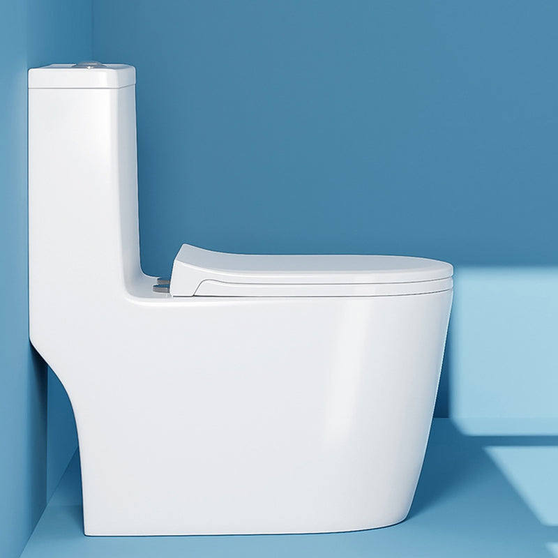 Modern White One Piece Flush Toilet Floor Mounted Toilet Bowl for Bathroom 12" Clearhalo 'Bathroom Remodel & Bathroom Fixtures' 'Home Improvement' 'home_improvement' 'home_improvement_toilets' 'Toilets & Bidets' 'Toilets' 6921476