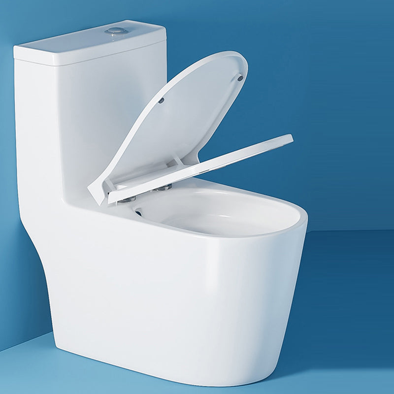 Modern White One Piece Flush Toilet Floor Mounted Toilet Bowl for Bathroom 14" Clearhalo 'Bathroom Remodel & Bathroom Fixtures' 'Home Improvement' 'home_improvement' 'home_improvement_toilets' 'Toilets & Bidets' 'Toilets' 6921477