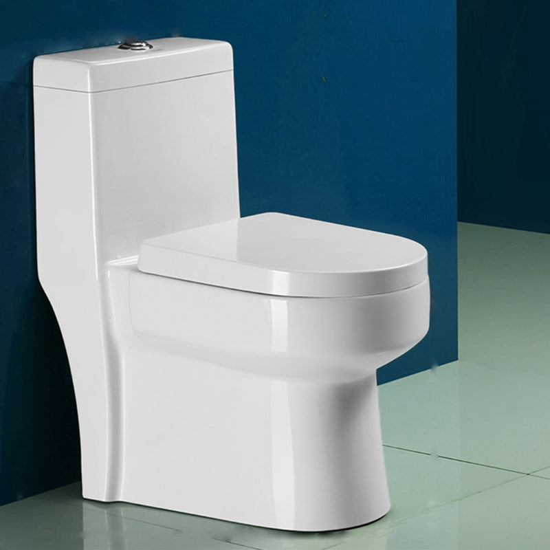 Modern White Flush Toilet Floor Mounted Toilet Bowl for Bathroom 13"L x 24"W x 28"H Clearhalo 'Bathroom Remodel & Bathroom Fixtures' 'Home Improvement' 'home_improvement' 'home_improvement_toilets' 'Toilets & Bidets' 'Toilets' 6921548