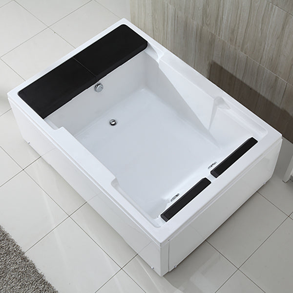 Modern Freestanding Bath Acrylic Soaking Square Back to Wall Bathtub Free Standing Tub Clearhalo 'Bathroom Remodel & Bathroom Fixtures' 'Bathtubs' 'Home Improvement' 'home_improvement' 'home_improvement_bathtubs' 'Showers & Bathtubs' 6921580