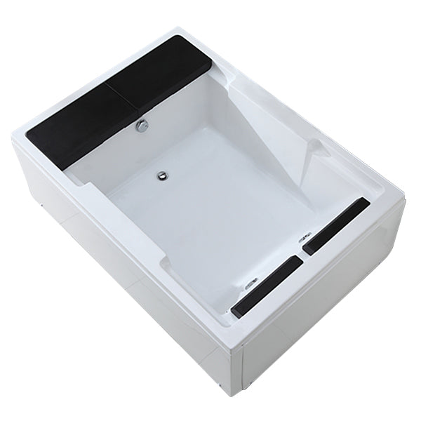 Modern Freestanding Bath Acrylic Soaking Square Back to Wall Bathtub Clearhalo 'Bathroom Remodel & Bathroom Fixtures' 'Bathtubs' 'Home Improvement' 'home_improvement' 'home_improvement_bathtubs' 'Showers & Bathtubs' 6921584