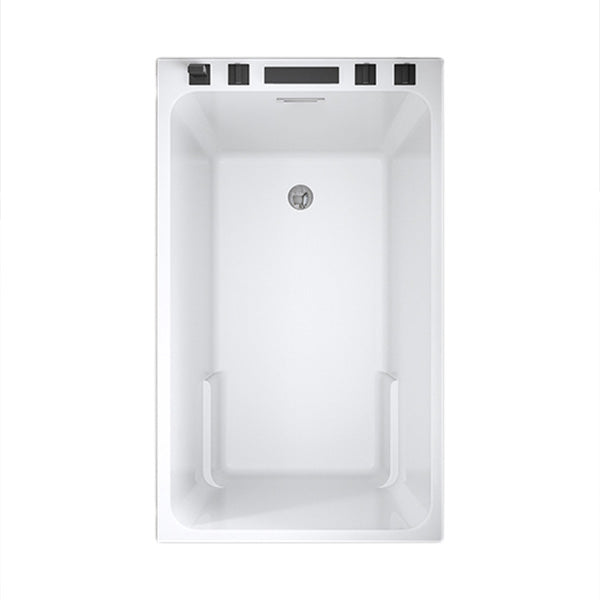 Rectangular Drop-in Acrylic Bathtub White Modern Back to Wall Bathtub Clearhalo 'Bathroom Remodel & Bathroom Fixtures' 'Bathtubs' 'Home Improvement' 'home_improvement' 'home_improvement_bathtubs' 'Showers & Bathtubs' 6921616