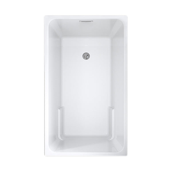 Rectangular Drop-in Acrylic Bathtub White Modern Back to Wall Bathtub Clearhalo 'Bathroom Remodel & Bathroom Fixtures' 'Bathtubs' 'Home Improvement' 'home_improvement' 'home_improvement_bathtubs' 'Showers & Bathtubs' 6921619