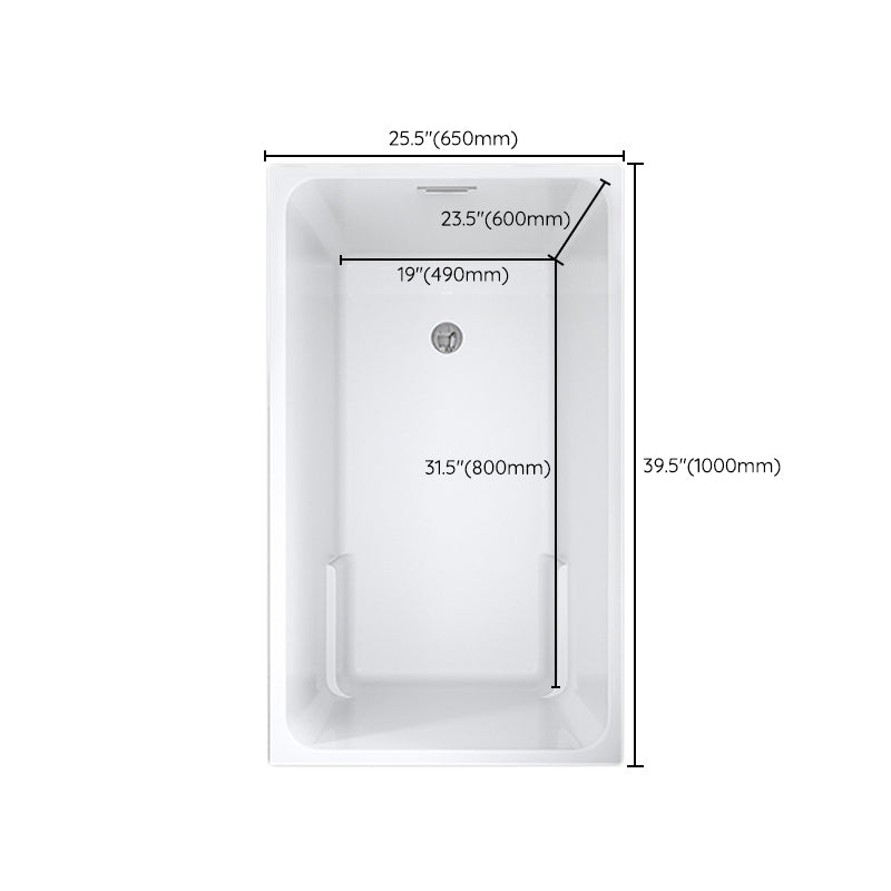 Rectangular Drop-in Acrylic Bathtub White Modern Back to Wall Bathtub Clearhalo 'Bathroom Remodel & Bathroom Fixtures' 'Bathtubs' 'Home Improvement' 'home_improvement' 'home_improvement_bathtubs' 'Showers & Bathtubs' 6921623