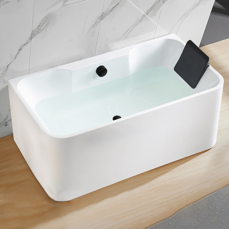 Antique Finish Acrylic Bathtub Rectangular Back to Wall Bath Tub Black Tub with Pillow Clearhalo 'Bathroom Remodel & Bathroom Fixtures' 'Bathtubs' 'Home Improvement' 'home_improvement' 'home_improvement_bathtubs' 'Showers & Bathtubs' 6921630