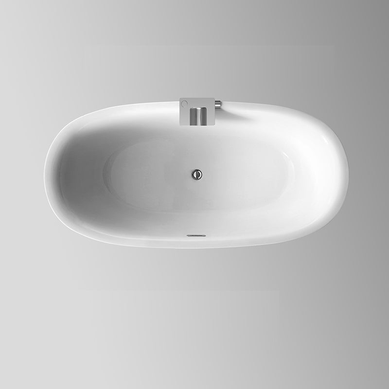 Acrylic Bathtub White Freestanding Soaking Bathtub , 23.62-inch Tall Bathtub & Silver Faucet Clearhalo 'Bathroom Remodel & Bathroom Fixtures' 'Bathtubs' 'Home Improvement' 'home_improvement' 'home_improvement_bathtubs' 'Showers & Bathtubs' 6921700