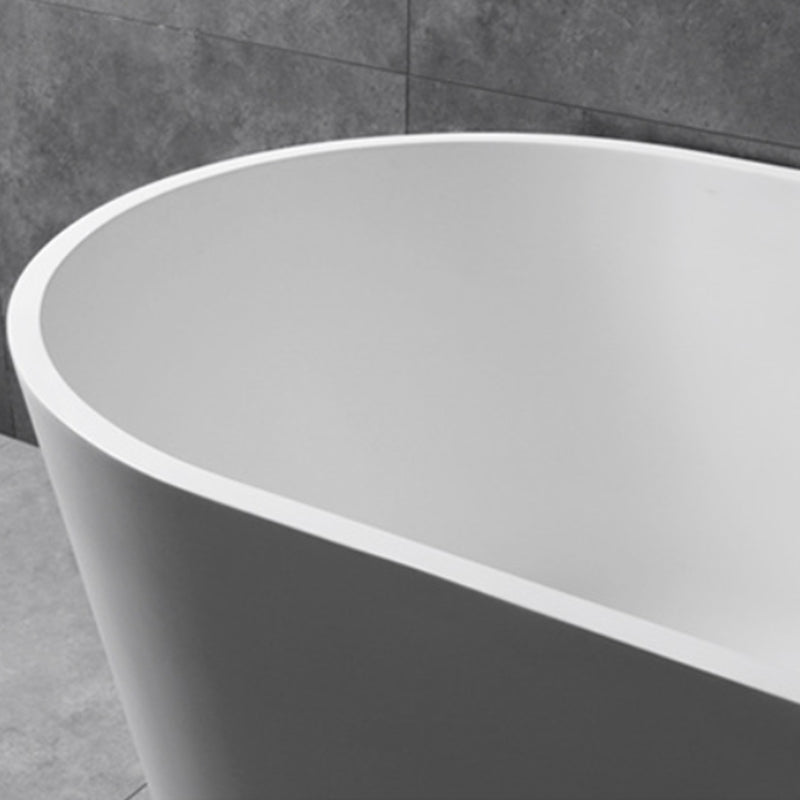 Stone Soaking Bathtub Antique Finish Oval Back to Wall Bath Tub (Faucet not Included) Clearhalo 'Bathroom Remodel & Bathroom Fixtures' 'Bathtubs' 'Home Improvement' 'home_improvement' 'home_improvement_bathtubs' 'Showers & Bathtubs' 6921747