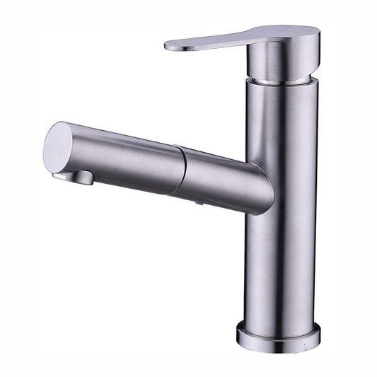Pull-out Faucet Contemporary Single Handle Faucet with Swivel Spout Clearhalo 'Bathroom Remodel & Bathroom Fixtures' 'Bathroom Sink Faucets' 'Bathroom Sinks & Faucet Components' 'bathroom_sink_faucets' 'Home Improvement' 'home_improvement' 'home_improvement_bathroom_sink_faucets' 6926497
