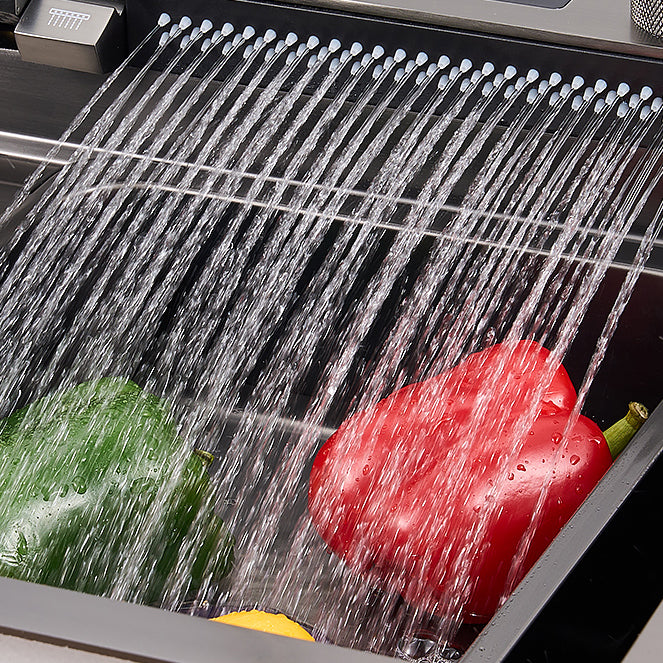 Classic Black Sink Stainless Steel Single Basin Sink with Soundproofing Clearhalo 'Home Improvement' 'home_improvement' 'home_improvement_kitchen_sinks' 'Kitchen Remodel & Kitchen Fixtures' 'Kitchen Sinks & Faucet Components' 'Kitchen Sinks' 'kitchen_sinks' 6926609