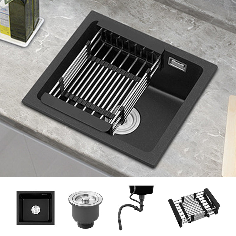 Modern Quartz Sink Black Faucet Kitchen Sink with Adjustable Tray Sink Only None Clearhalo 'Home Improvement' 'home_improvement' 'home_improvement_kitchen_sinks' 'Kitchen Remodel & Kitchen Fixtures' 'Kitchen Sinks & Faucet Components' 'Kitchen Sinks' 'kitchen_sinks' 6926625