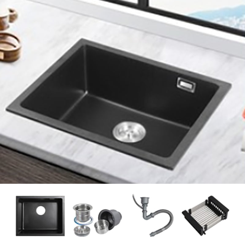 Modern Quartz Sink Black Faucet Kitchen Sink with Adjustable Tray 30"L x 18"W x 9"H Sink Only None Clearhalo 'Home Improvement' 'home_improvement' 'home_improvement_kitchen_sinks' 'Kitchen Remodel & Kitchen Fixtures' 'Kitchen Sinks & Faucet Components' 'Kitchen Sinks' 'kitchen_sinks' 6926642