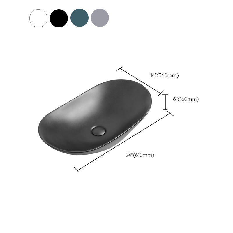 Modern Vessel Lavatory Sink Oval Porcelain with Faucet Vessel Sink Clearhalo 'Bathroom Remodel & Bathroom Fixtures' 'Bathroom Sinks & Faucet Components' 'Bathroom Sinks' 'bathroom_sink' 'Home Improvement' 'home_improvement' 'home_improvement_bathroom_sink' 6926800