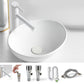 White Oval Vessel Sink Modern Style Porcelain Basin Sink with No Craftsmanship 16"L x 13"W x 6"H Sink with Faucet Clearhalo 'Bathroom Remodel & Bathroom Fixtures' 'Bathroom Sinks & Faucet Components' 'Bathroom Sinks' 'bathroom_sink' 'Home Improvement' 'home_improvement' 'home_improvement_bathroom_sink' 6926825