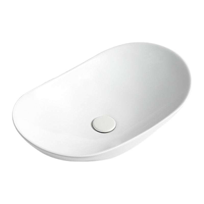 White Oval Vessel Sink Modern Style Porcelain Basin Sink with No Craftsmanship Clearhalo 'Bathroom Remodel & Bathroom Fixtures' 'Bathroom Sinks & Faucet Components' 'Bathroom Sinks' 'bathroom_sink' 'Home Improvement' 'home_improvement' 'home_improvement_bathroom_sink' 6926828