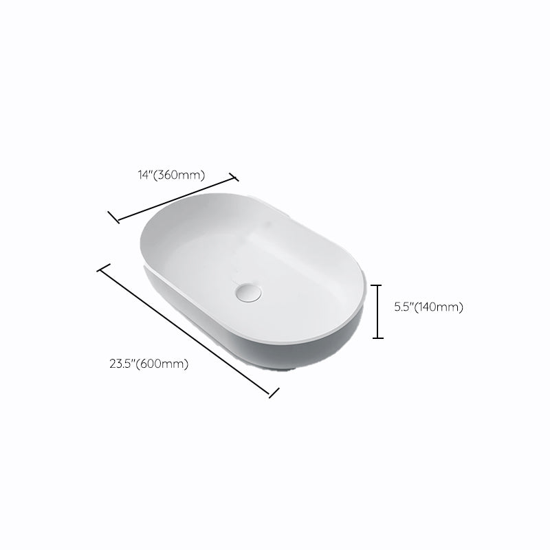 Oval Porcelain Vessel Sink Modern Bathroom Sink with Overflow(Not Including Faucet) Clearhalo 'Bathroom Remodel & Bathroom Fixtures' 'Bathroom Sinks & Faucet Components' 'Bathroom Sinks' 'bathroom_sink' 'Home Improvement' 'home_improvement' 'home_improvement_bathroom_sink' 6926849