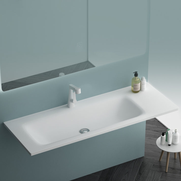 Modern Bathroom Sink Rectangular Wall Mount Bathroom Sink (Not Including Faucet) Clearhalo 'Bathroom Remodel & Bathroom Fixtures' 'Bathroom Sinks & Faucet Components' 'Bathroom Sinks' 'bathroom_sink' 'Home Improvement' 'home_improvement' 'home_improvement_bathroom_sink' 6926860