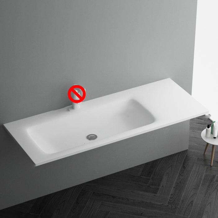 Modern Bathroom Sink Rectangular Wall Mount Bathroom Sink (Not Including Faucet) Clearhalo 'Bathroom Remodel & Bathroom Fixtures' 'Bathroom Sinks & Faucet Components' 'Bathroom Sinks' 'bathroom_sink' 'Home Improvement' 'home_improvement' 'home_improvement_bathroom_sink' 6926862