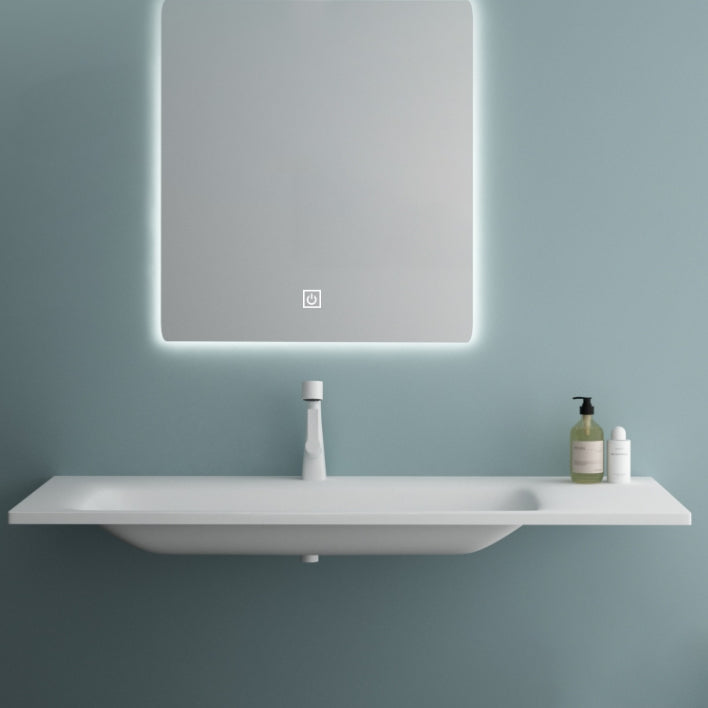 Modern Bathroom Sink Rectangular Wall Mount Bathroom Sink (Not Including Faucet) Clearhalo 'Bathroom Remodel & Bathroom Fixtures' 'Bathroom Sinks & Faucet Components' 'Bathroom Sinks' 'bathroom_sink' 'Home Improvement' 'home_improvement' 'home_improvement_bathroom_sink' 6926863