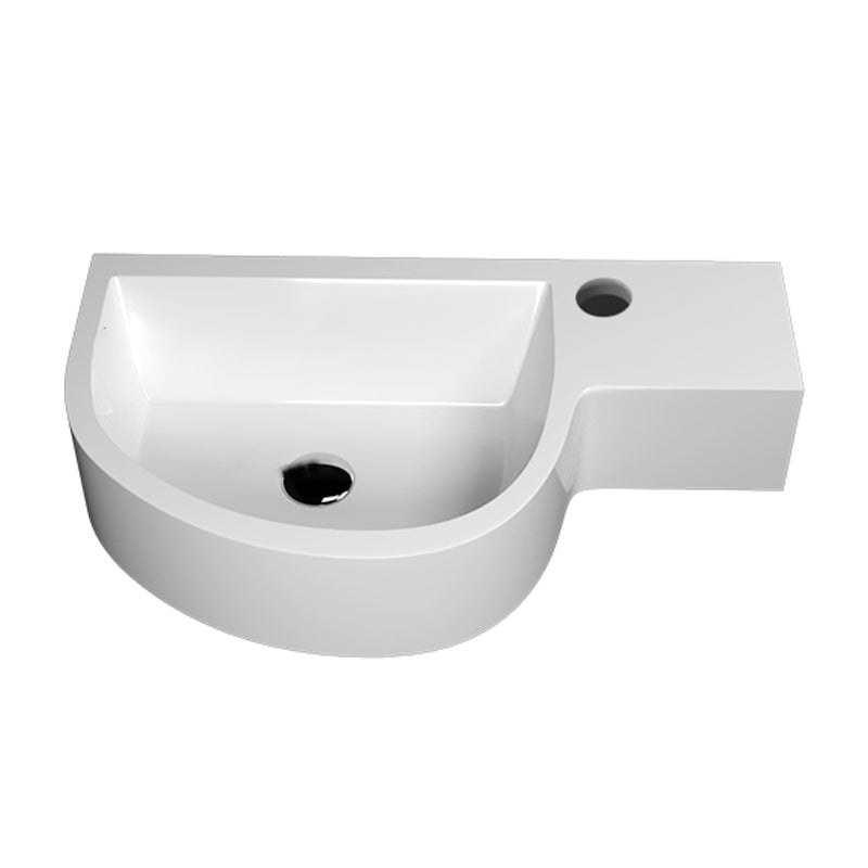 Modern Bathroom Sink Man Made Rock Specialty Wall Mount Bathroom Sink without Faucet 20"L x 14"W x 5"H White Clearhalo 'Bathroom Remodel & Bathroom Fixtures' 'Bathroom Sinks & Faucet Components' 'Bathroom Sinks' 'bathroom_sink' 'Home Improvement' 'home_improvement' 'home_improvement_bathroom_sink' 6926883