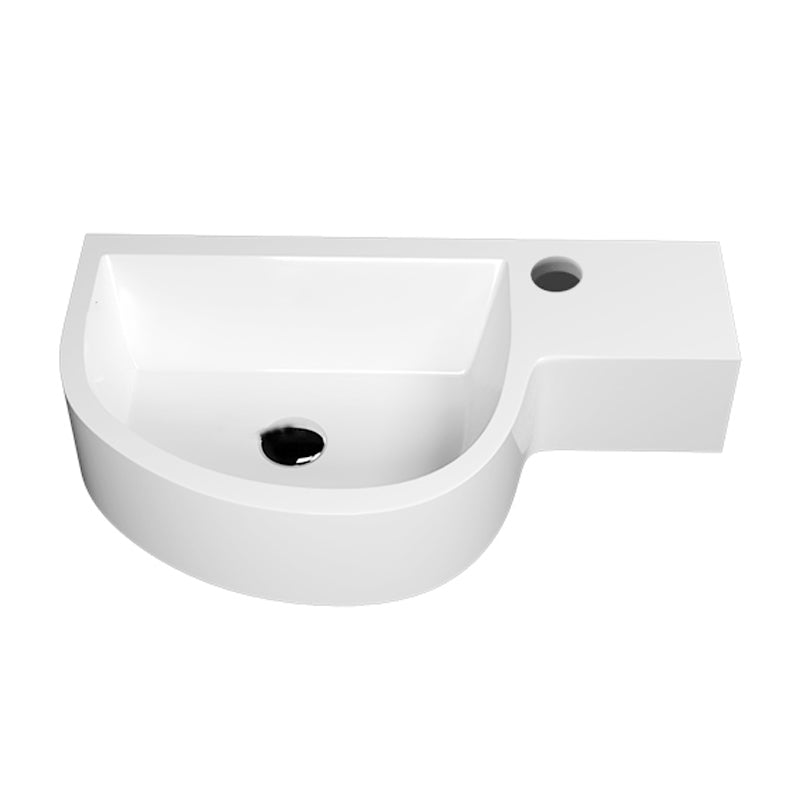 Modern Bathroom Sink Man Made Rock Specialty Wall Mount Bathroom Sink without Faucet 20"L x 14"W x 5"H Bright White Clearhalo 'Bathroom Remodel & Bathroom Fixtures' 'Bathroom Sinks & Faucet Components' 'Bathroom Sinks' 'bathroom_sink' 'Home Improvement' 'home_improvement' 'home_improvement_bathroom_sink' 6926884