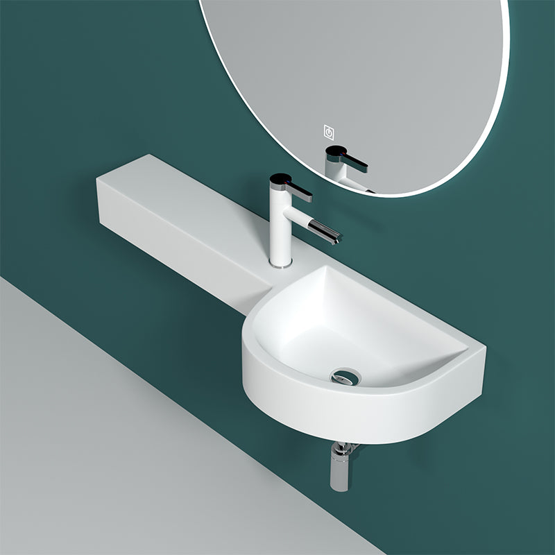 Modern Bathroom Sink Man Made Rock Specialty Wall Mount Bathroom Sink without Faucet Clearhalo 'Bathroom Remodel & Bathroom Fixtures' 'Bathroom Sinks & Faucet Components' 'Bathroom Sinks' 'bathroom_sink' 'Home Improvement' 'home_improvement' 'home_improvement_bathroom_sink' 6926897