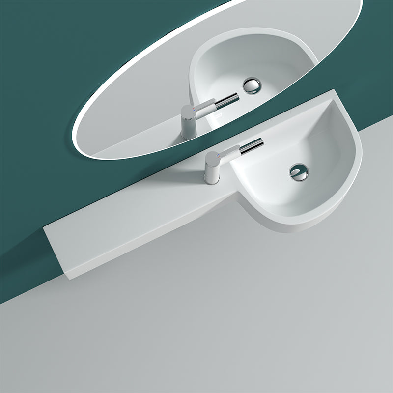 Modern Bathroom Sink Man Made Rock Specialty Wall Mount Bathroom Sink without Faucet Clearhalo 'Bathroom Remodel & Bathroom Fixtures' 'Bathroom Sinks & Faucet Components' 'Bathroom Sinks' 'bathroom_sink' 'Home Improvement' 'home_improvement' 'home_improvement_bathroom_sink' 6926899