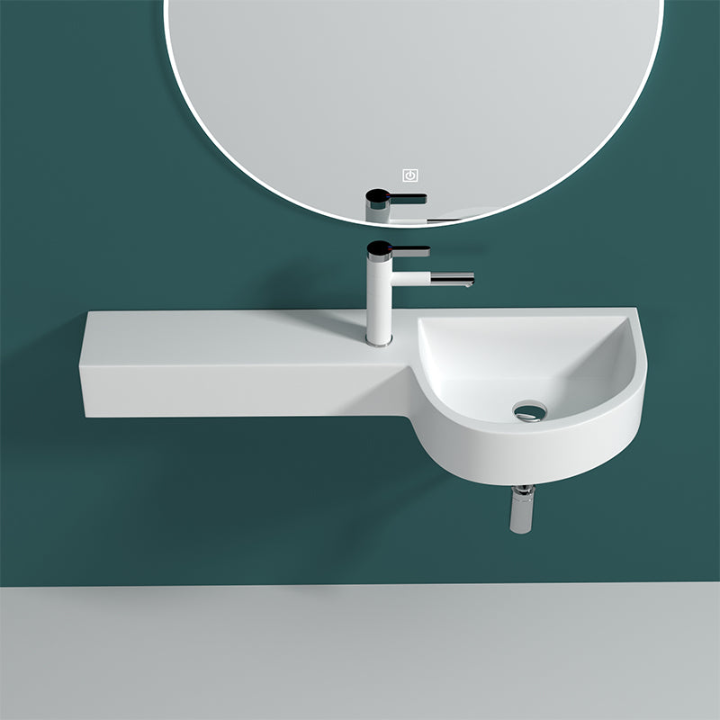 Modern Bathroom Sink Man Made Rock Specialty Wall Mount Bathroom Sink without Faucet Clearhalo 'Bathroom Remodel & Bathroom Fixtures' 'Bathroom Sinks & Faucet Components' 'Bathroom Sinks' 'bathroom_sink' 'Home Improvement' 'home_improvement' 'home_improvement_bathroom_sink' 6926900