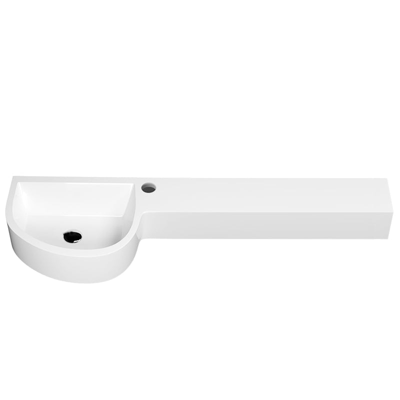 Modern Bathroom Sink Man Made Rock Specialty Wall Mount Bathroom Sink without Faucet 35"L x 14"W x 5"H Bright White Clearhalo 'Bathroom Remodel & Bathroom Fixtures' 'Bathroom Sinks & Faucet Components' 'Bathroom Sinks' 'bathroom_sink' 'Home Improvement' 'home_improvement' 'home_improvement_bathroom_sink' 6926901