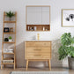 Wood Freestanding Vanity Set Drawers Rectangle Single Sink Bathroom Vanity with Mirror Vanity & Faucet & Mirror Cabinet Clearhalo 'Bathroom Remodel & Bathroom Fixtures' 'Bathroom Vanities' 'bathroom_vanities' 'Home Improvement' 'home_improvement' 'home_improvement_bathroom_vanities' 6926997