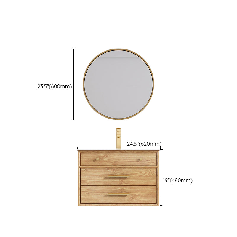 Wood Freestanding Vanity Set Drawers Rectangle Single Sink Bathroom Vanity with Mirror Clearhalo 'Bathroom Remodel & Bathroom Fixtures' 'Bathroom Vanities' 'bathroom_vanities' 'Home Improvement' 'home_improvement' 'home_improvement_bathroom_vanities' 6927012